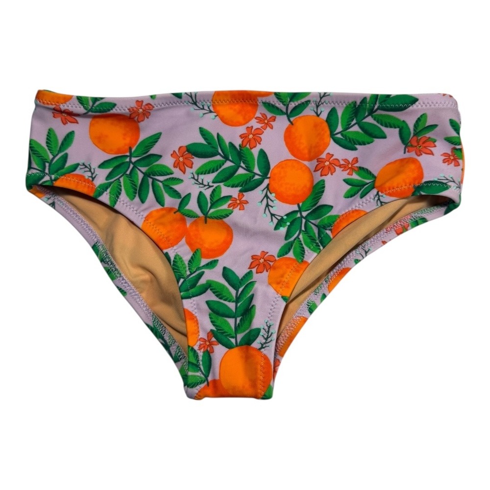Crewcuts Orange Citrus Print Swimsuit‎ Bottoms Size 8 Lavender Girls NWOT